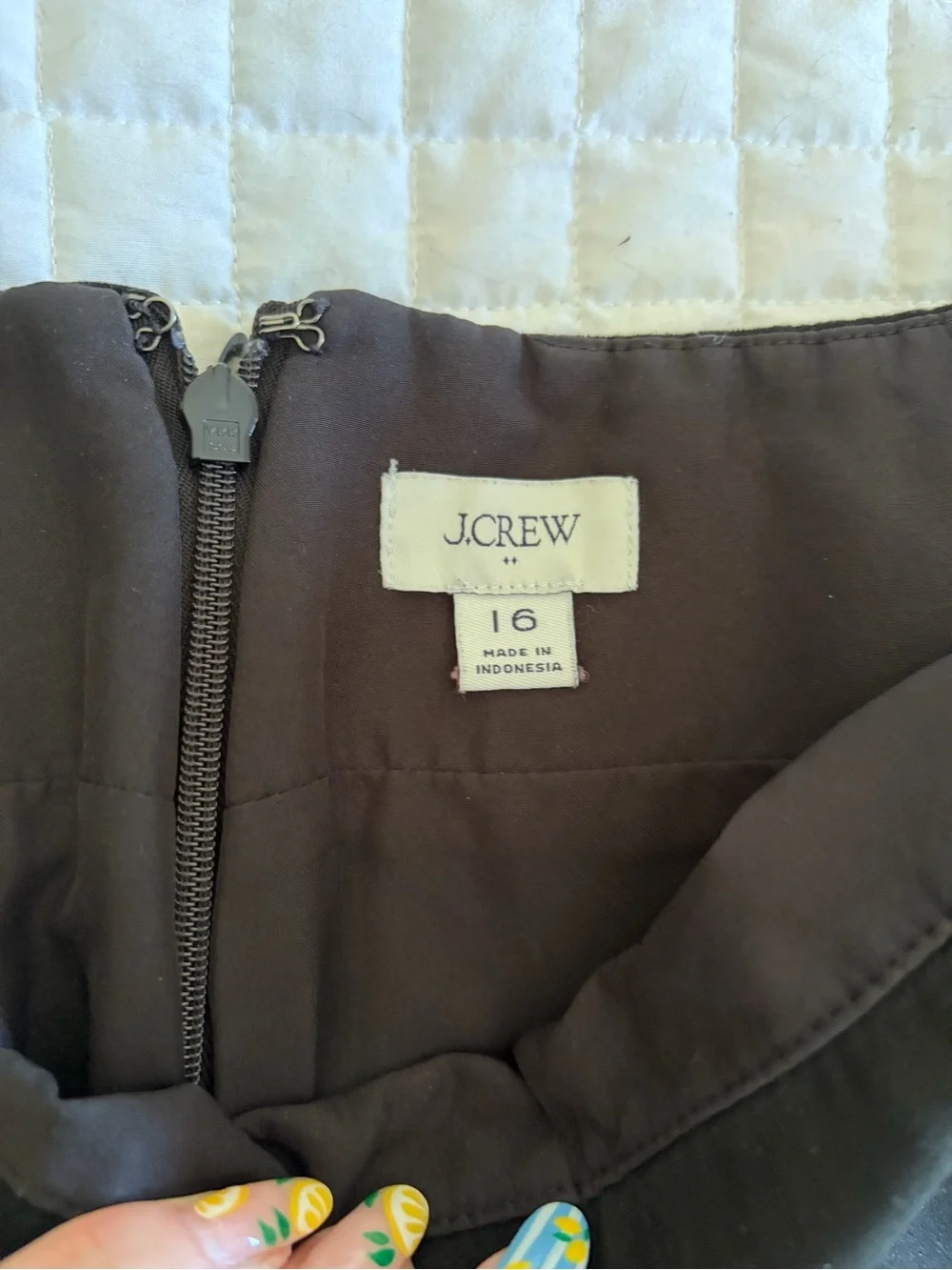 J. Crew Black Button-Front A-Line Skirt
